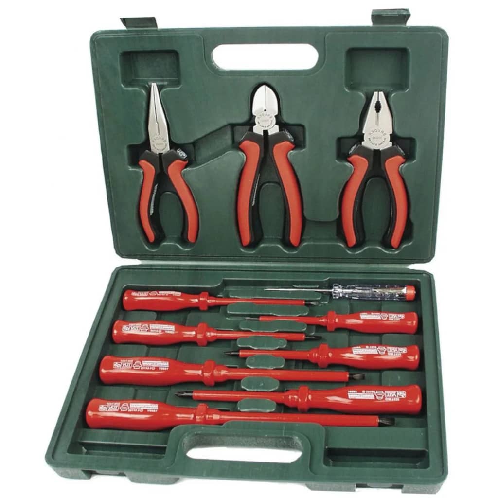 Brüder Mannesmann 11 Piece VDE Screwdriver and Pliers Set 11240