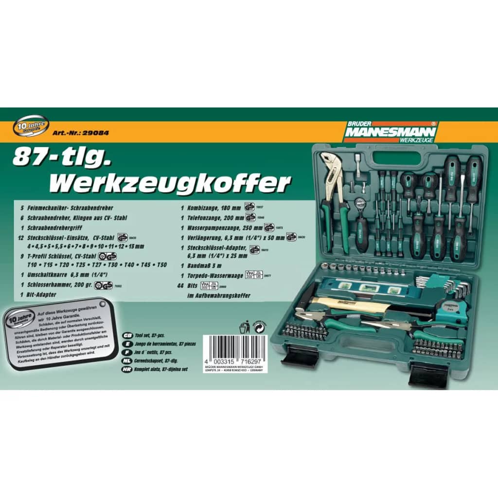 Brüder Mannesmann 86 Piece Tool Set 29084