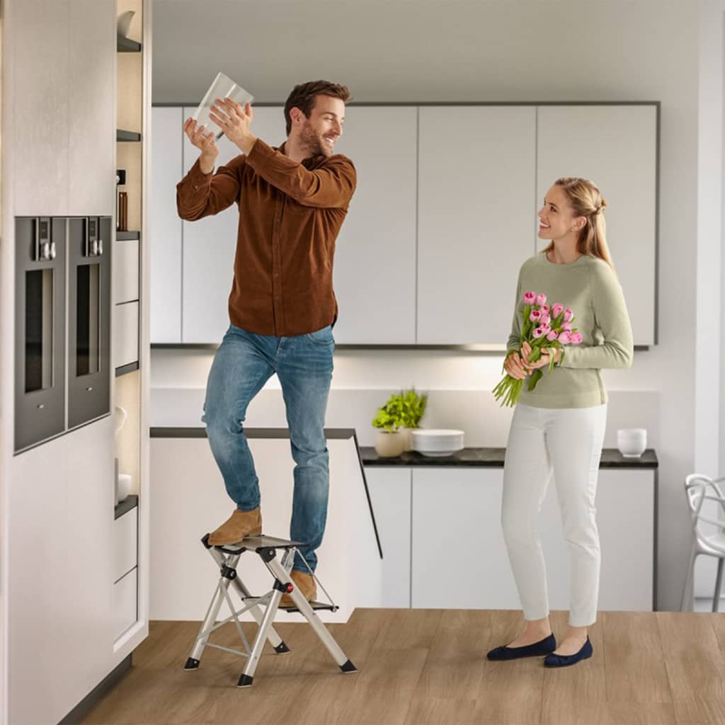 Hailo Stepladder with 2 Steps Mini Comfort 45 cm Aluminium 4310-100