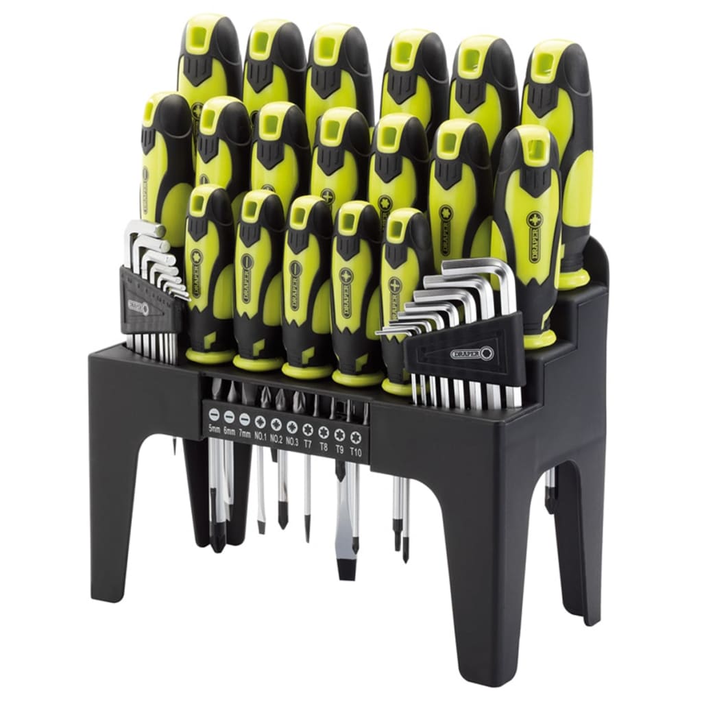 Draper Tools 44 Piece Screwdriver. Hex Key. and Bit Set Green 78619