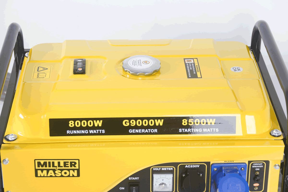 MILLER & MASON 10.5KVA 16HP PORTABLE KEY START PETROL ENGINE GENERATOR