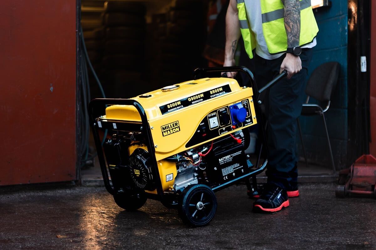 MILLER & MASON 10.5KVA 16HP PORTABLE KEY START PETROL ENGINE GENERATOR