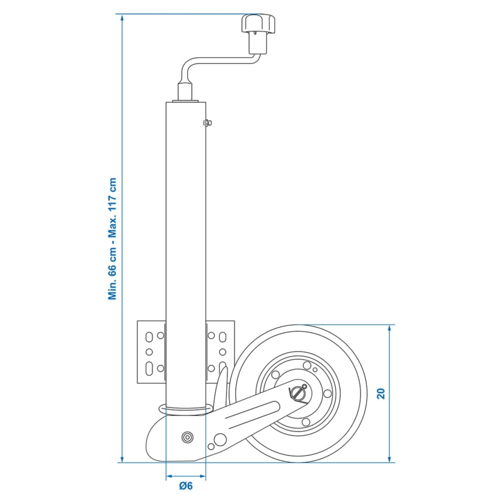 ProPlus Jockey Wheel 60 mm with Solid Rubber Tyre 20 x 6 cm 341505