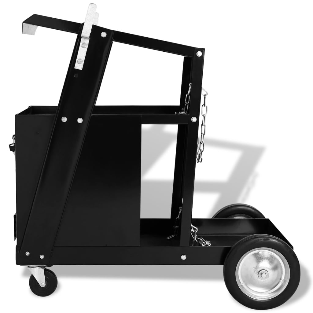 Welding Cart with 4 Drawers Black