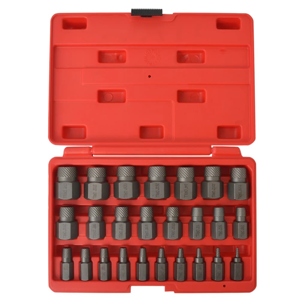 25 Piece Multi-Spline Screw Extractor Set Steel