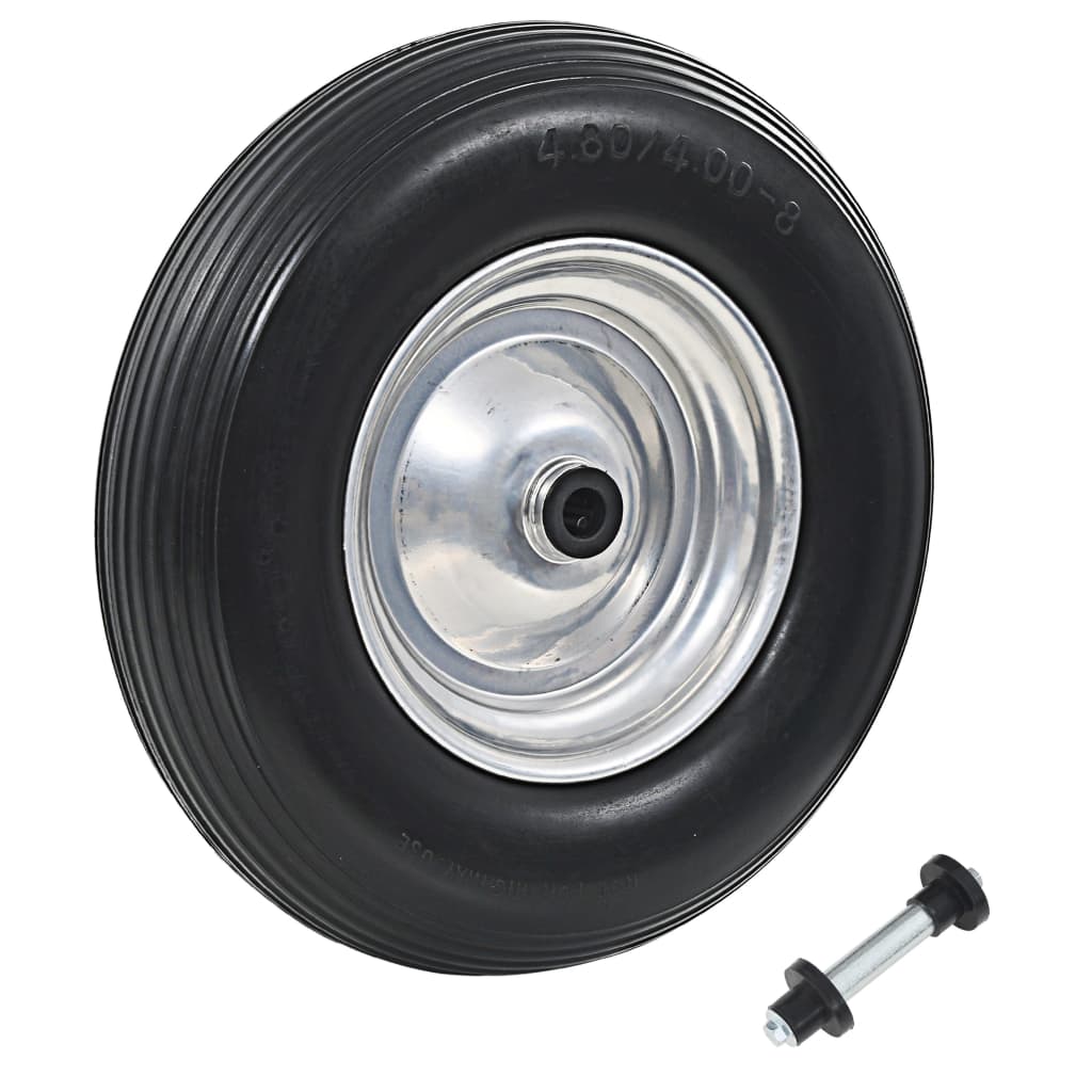 Wheelbarrow Wheel with Axle Solid PU 4.00-8 390 mm