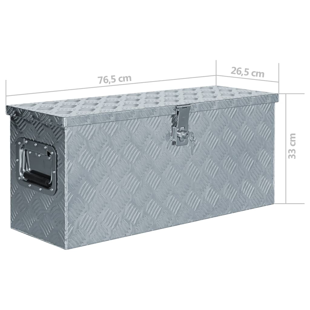 Aluminium Box 76.5x26.5x33 cm Silver