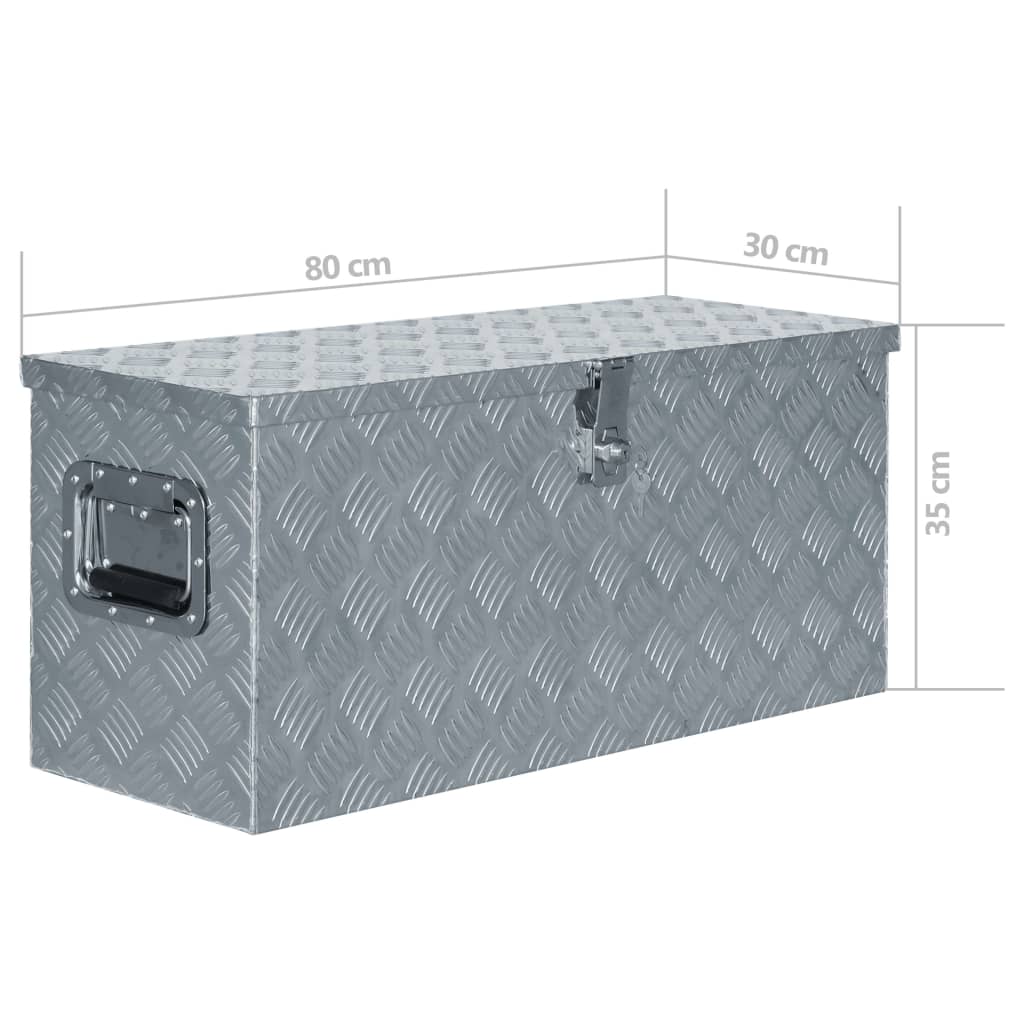 Aluminium Box 80x30x35 cm Silver