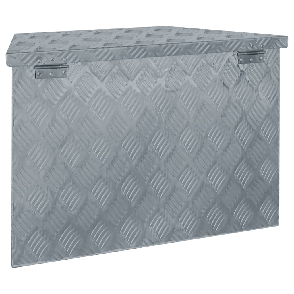 Aluminium Box 70x24x42 cm Trapezoid Silver