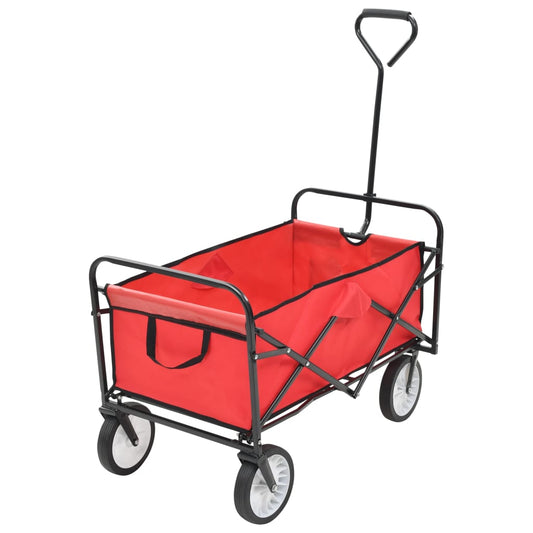 Folding Hand Trolley Steel Red