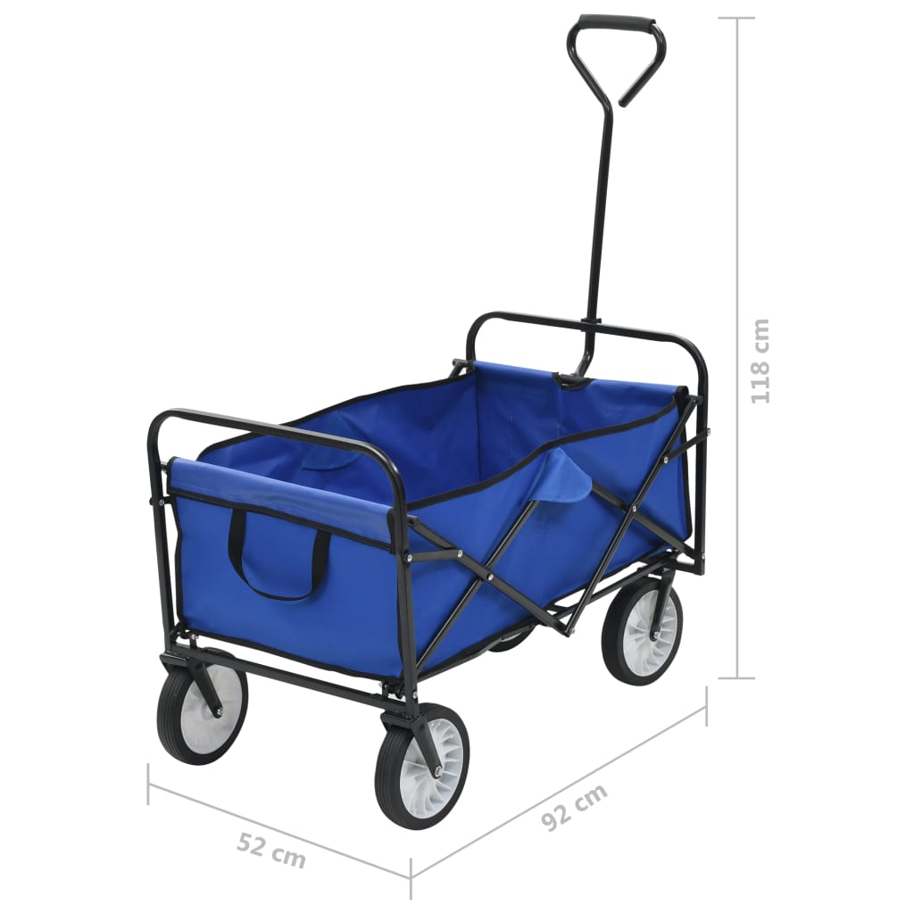 Folding Hand Trolley Steel Blue