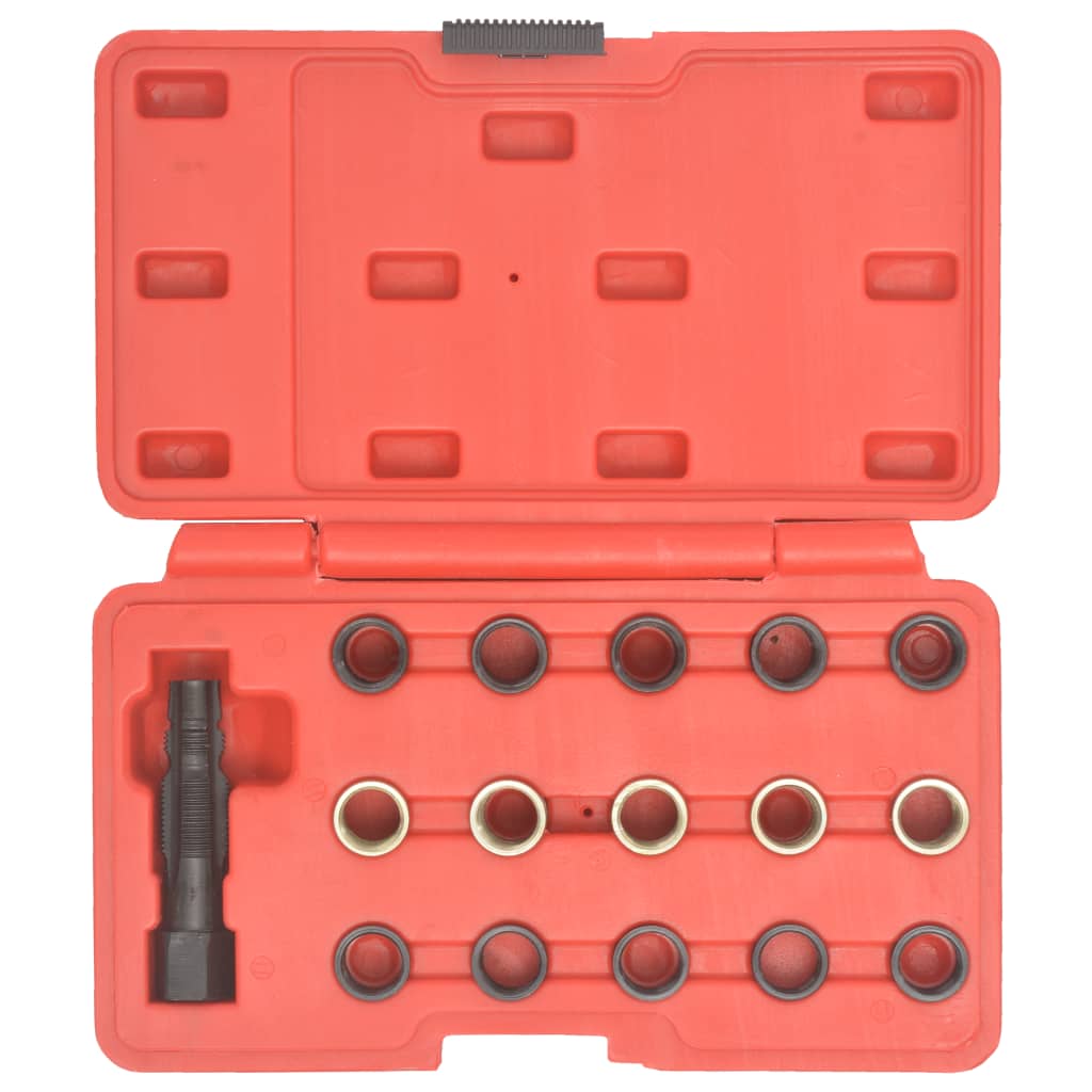 16 Piece Spark Plug Thread Repair Tool Kit M14x1.25