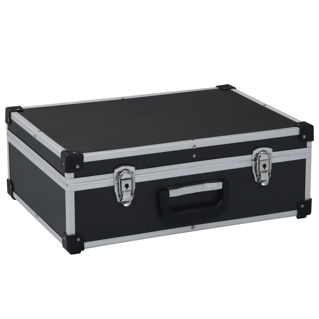 Tool Suitcase 46x33x16 cm Black Aluminium