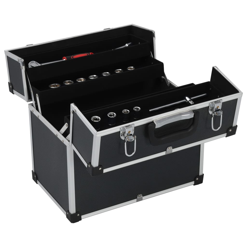 Tool Case 38x22.5x34 cm Black Aluminum