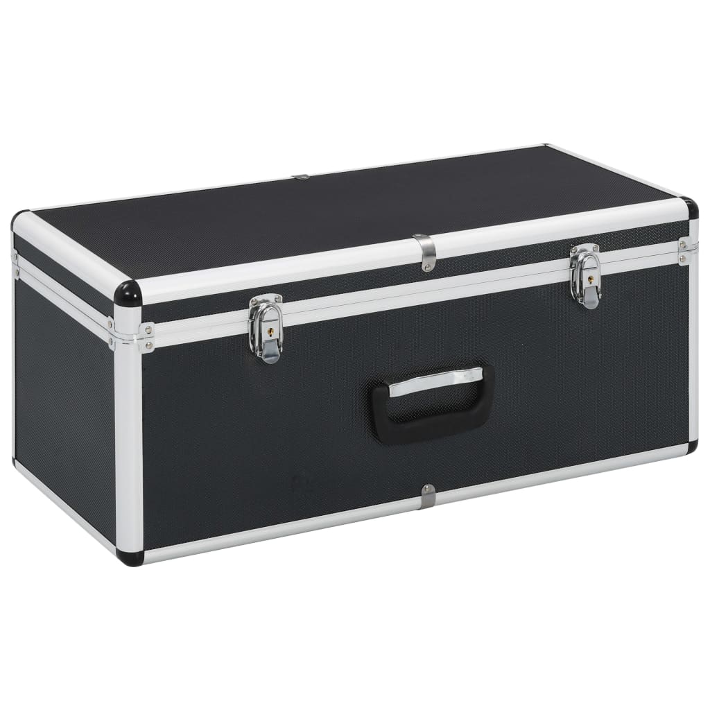 Storage Cases 2 pcs Black Aluminium