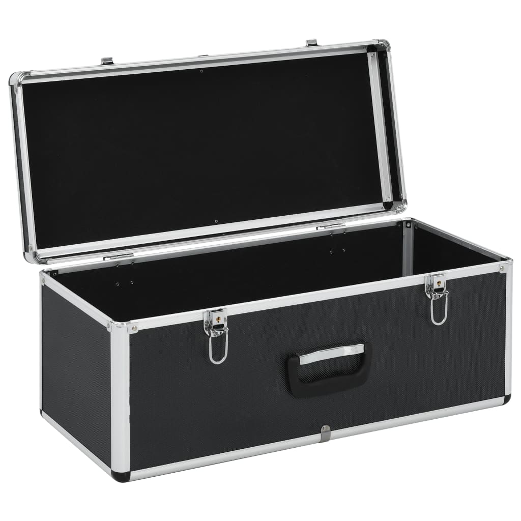 Storage Cases 2 pcs Black Aluminium