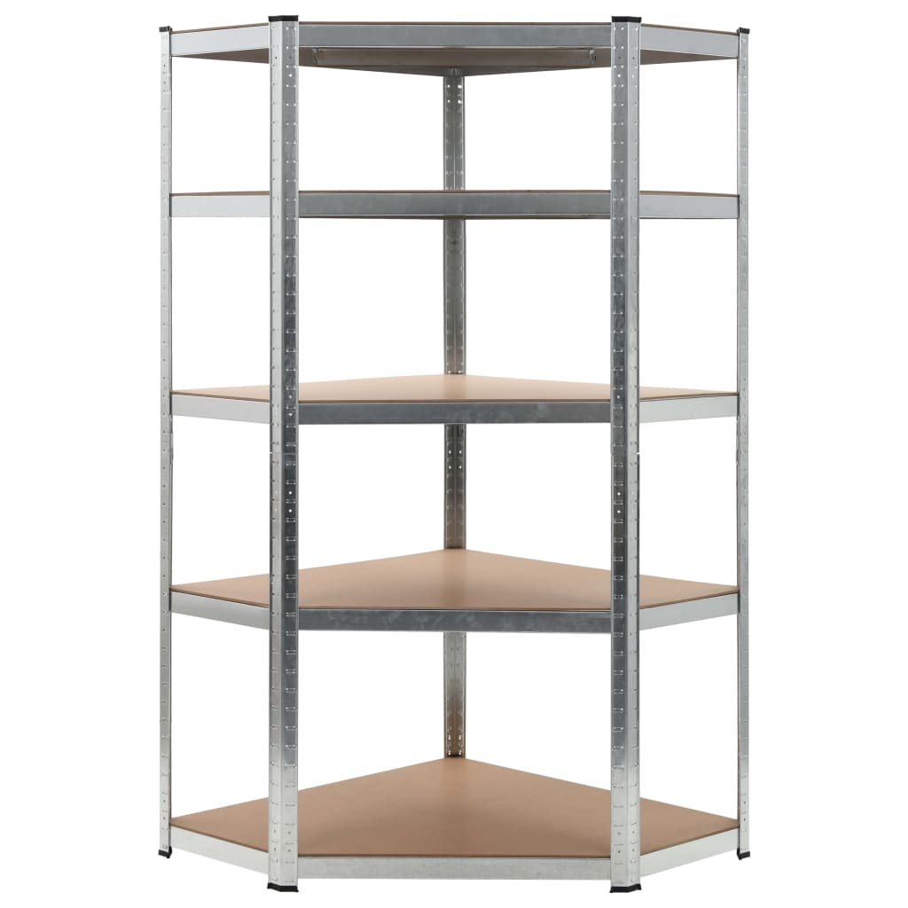 Storage Shelf Silver 90x90x180 cm Steel and MDF