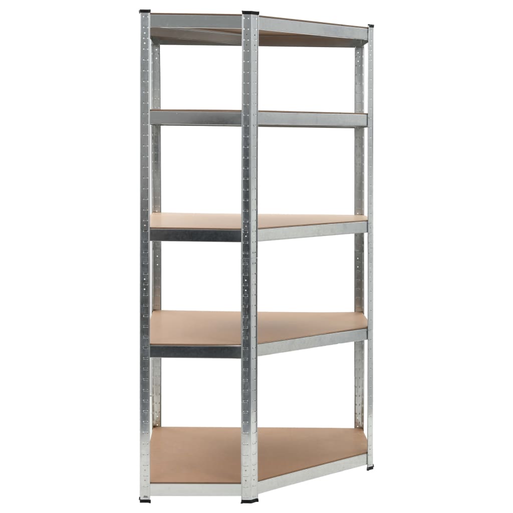 Storage Shelf Silver 90x90x180 cm Steel and MDF