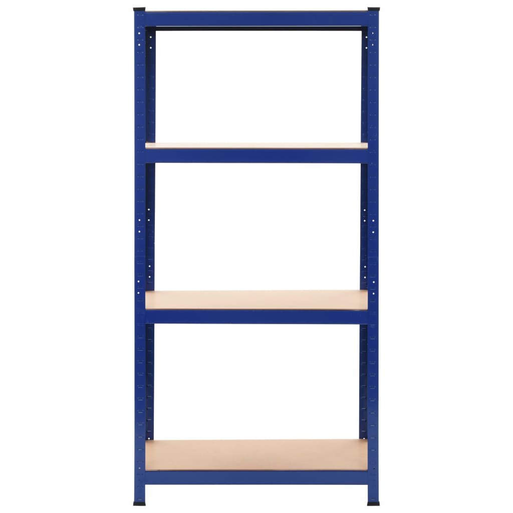 Storage Shelves 2 pcs Blue 80x40x160 cm Steel and MDF