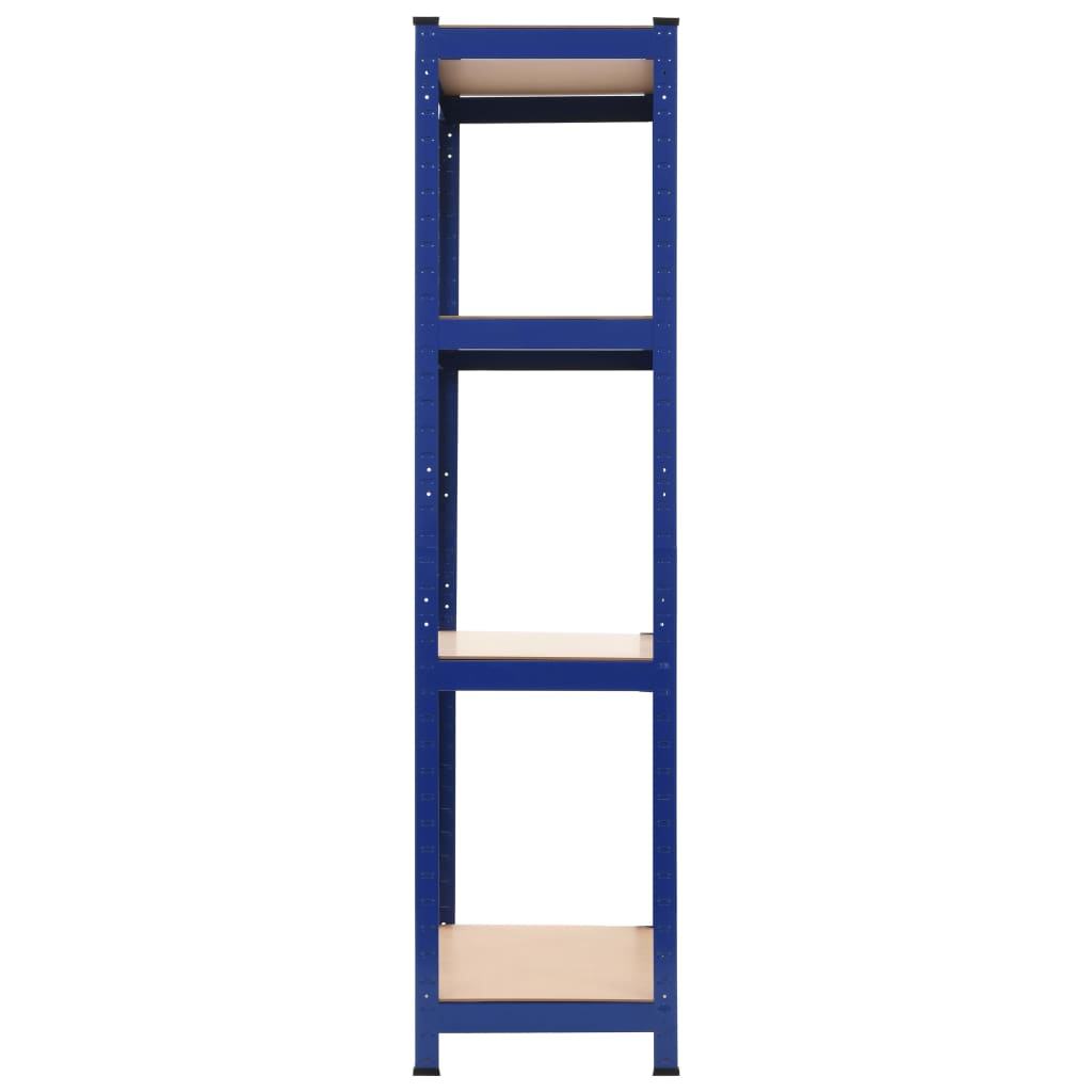 Storage Shelves 2 pcs Blue 80x40x160 cm Steel and MDF