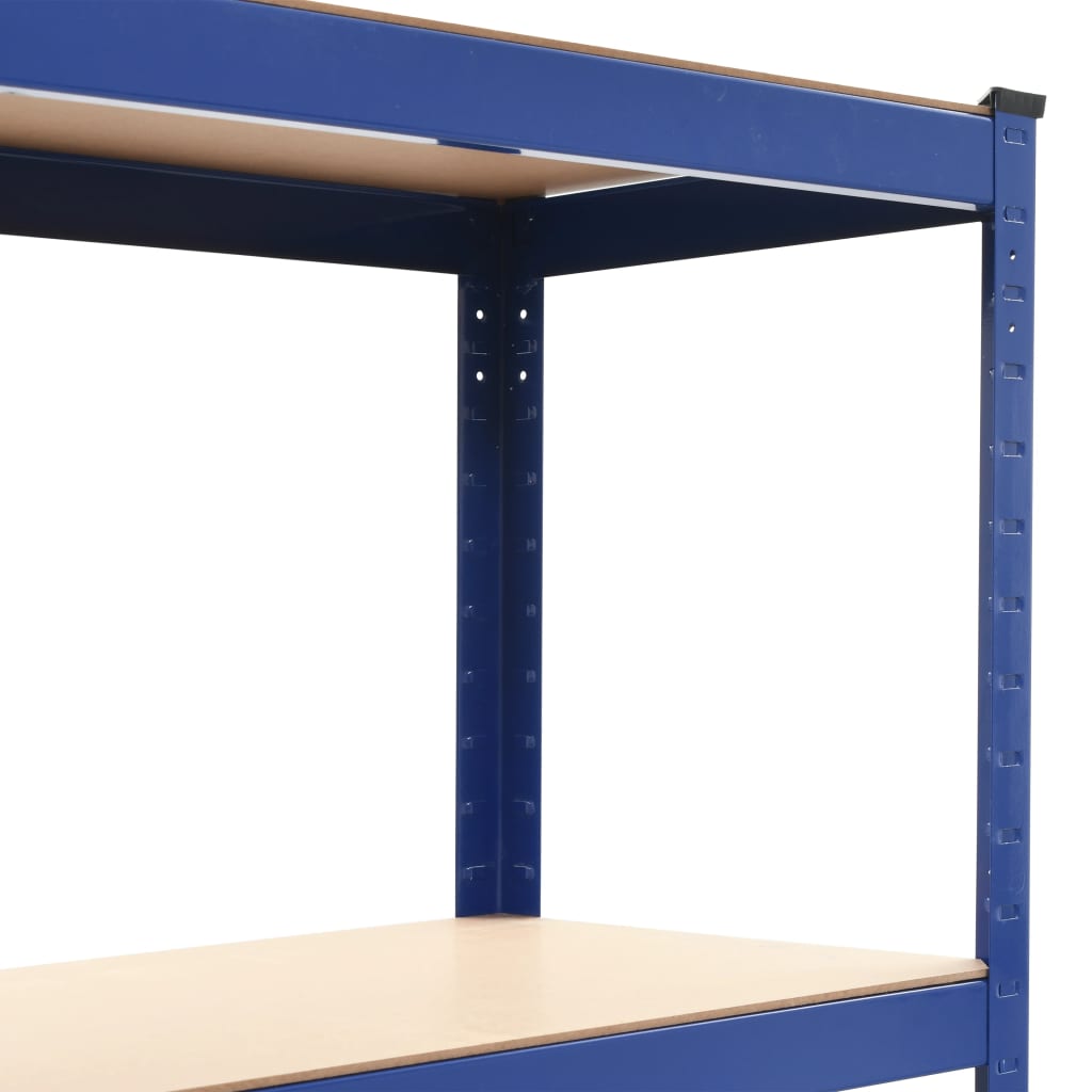 Storage Shelves 2 pcs Blue 80x40x160 cm Steel and MDF