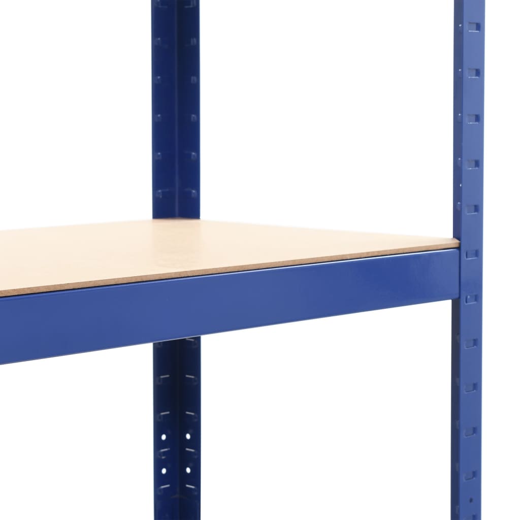 Storage Shelves 2 pcs Blue 80x40x160 cm Steel and MDF