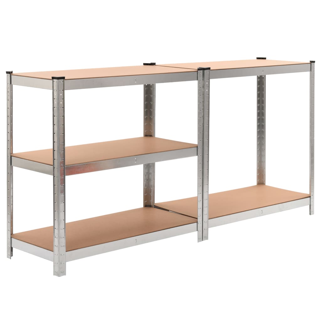 5-Layer Heavy-duty Shelves 5 pcs Silver Steel&Engineered Wood