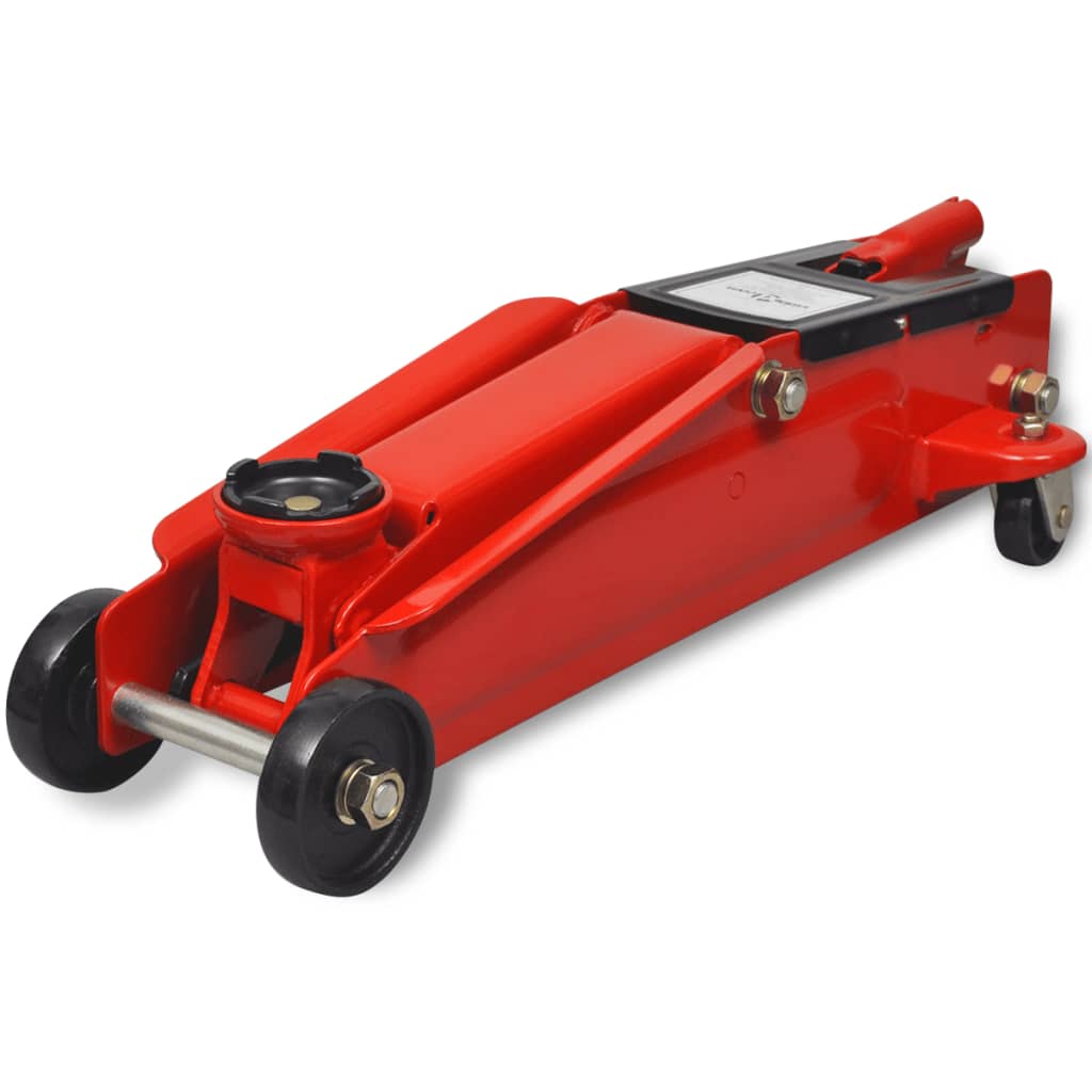 Low-Profile Hydraulic Floor Jack 3 Ton Red