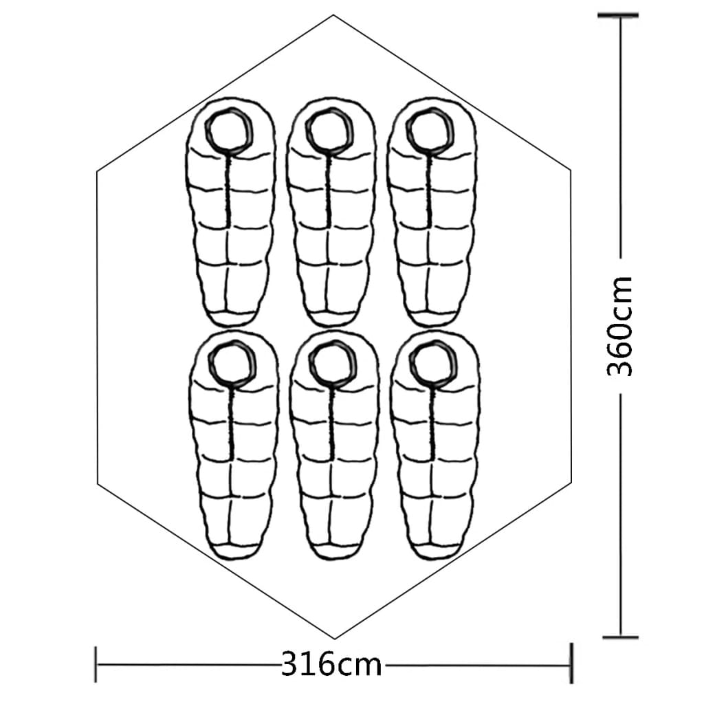 6-person Tent Blue and Yellow