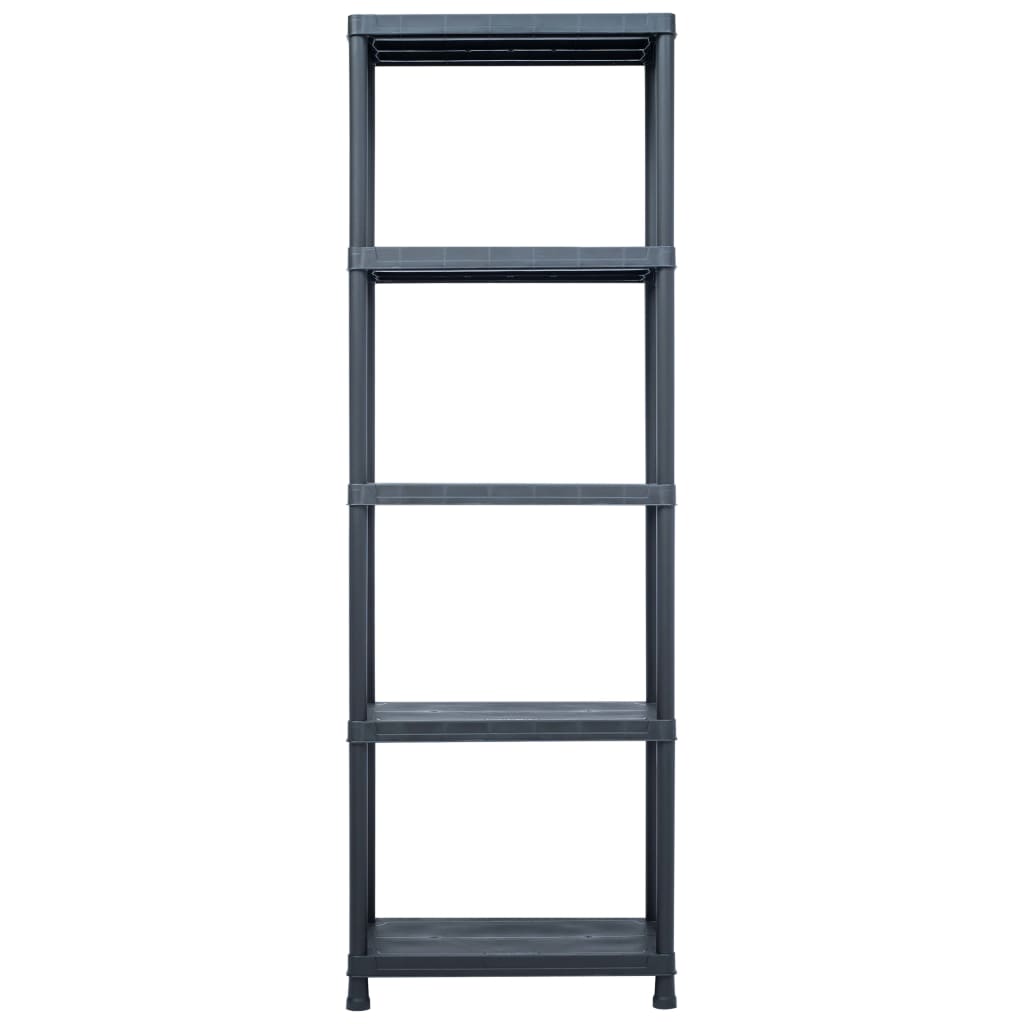 Storage Shelf Rack Black 125 kg 60x30x180 cm Plastic