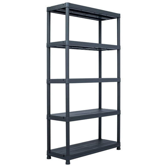 Storage Shelf Rack Black 250 kg 80x40x180 cm Plastic