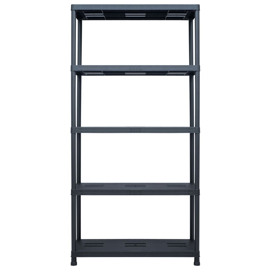 Storage Shelf Rack Black 260 kg 90x40x180 cm Plastic