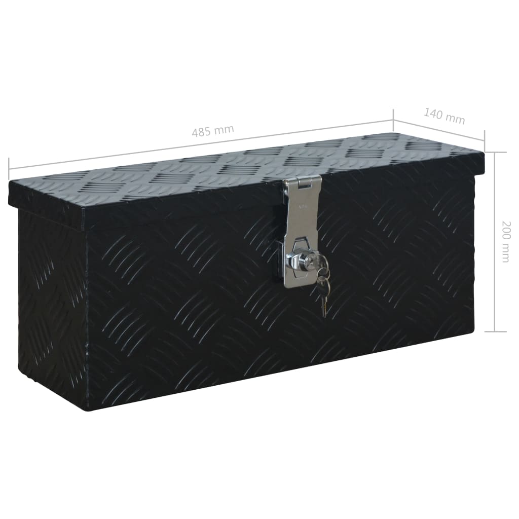 Aluminium Box 485x140x200 mm Black