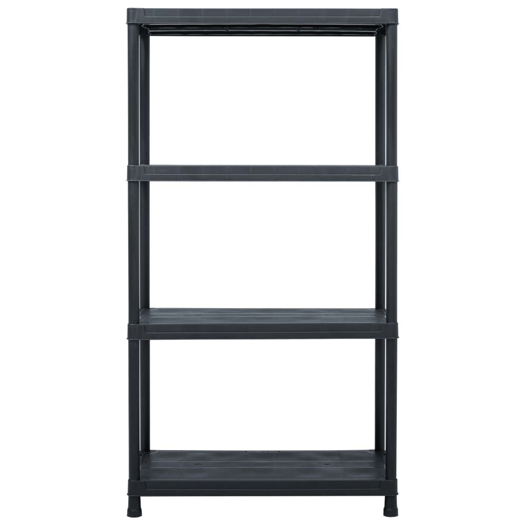 Storage Shelf Racks 2 pcs Black 60x30x138 cm Plastic