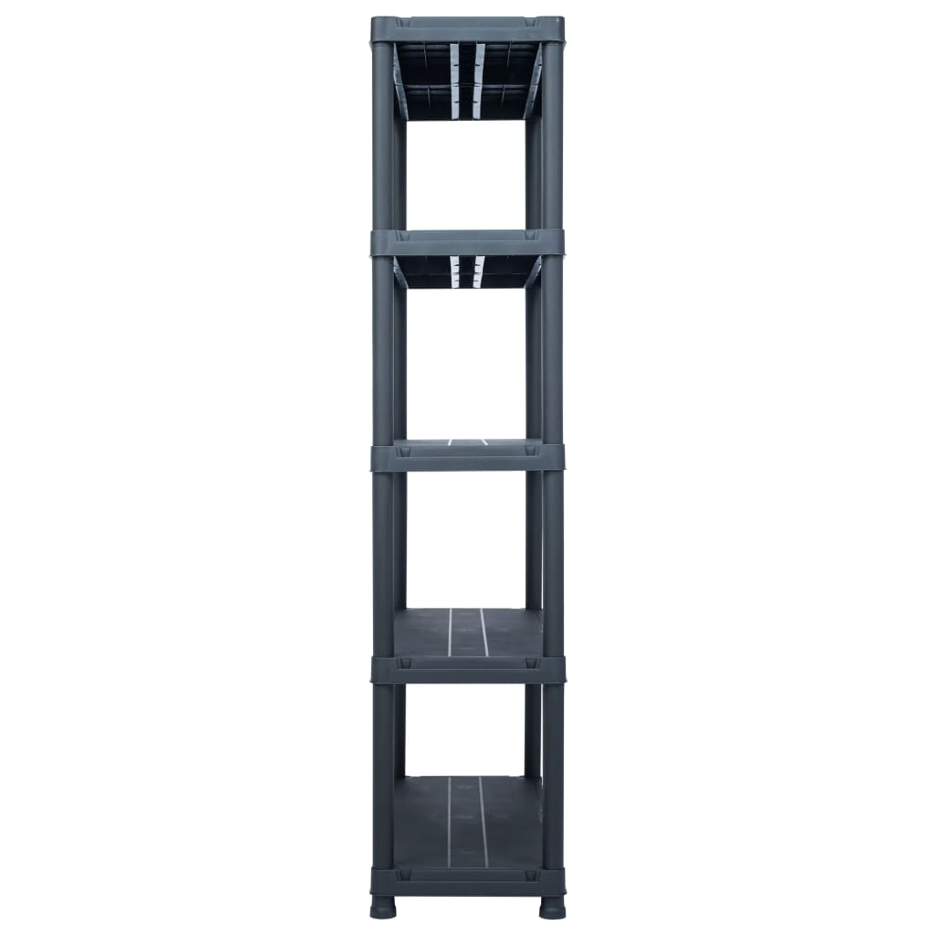 Storage Shelf Racks 2 pcs Black 250 kg 80x40x180 cm Plastic