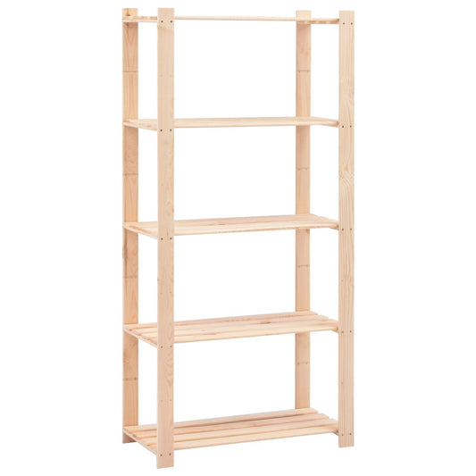 5-Tier Storage Rack 80x38x170 cm Solid Pinewood 250 kg