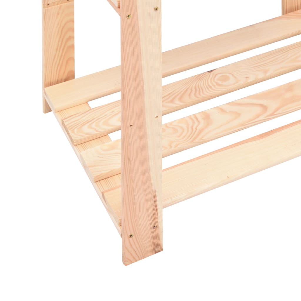 3-Tier Storage Rack 80x38x90 cm Solid Pinewood 150 kg