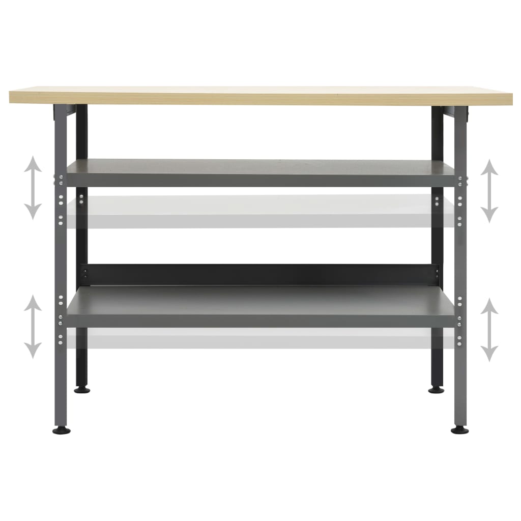 Workbench Grey 120x60x85 cm Steel