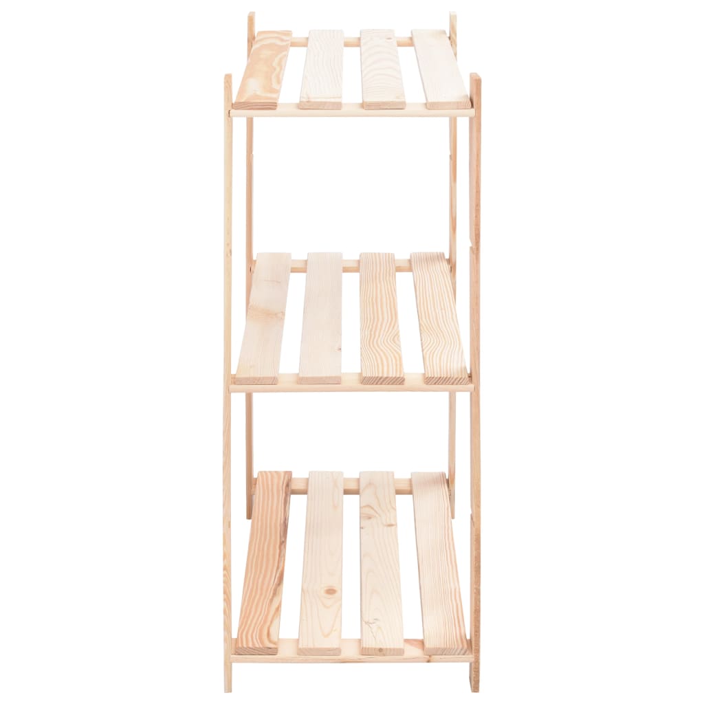 3-Tier Storage Racks 2 pcs 80x38x90 cm Solid Pinewood 150 kg