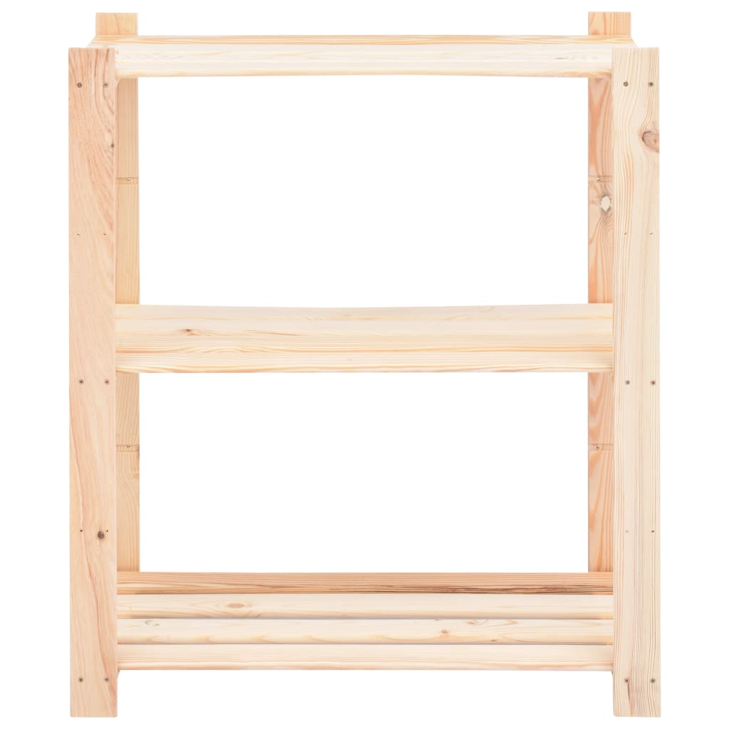 3-Tier Storage Racks 3 pcs 80x38x90 cm Solid Pinewood 150 kg