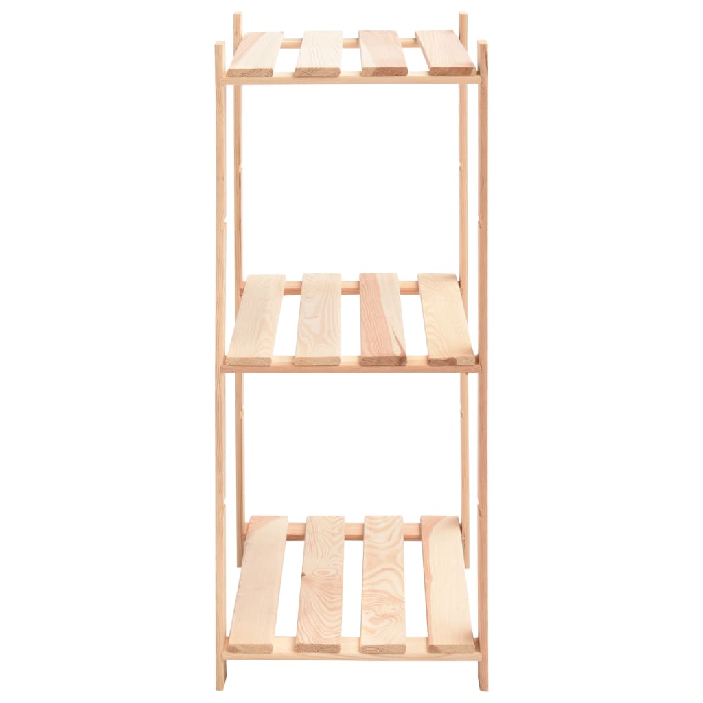 3-Tier Storage Racks 2 pcs 60x38x90 cm Solid Pinewood 150 kg