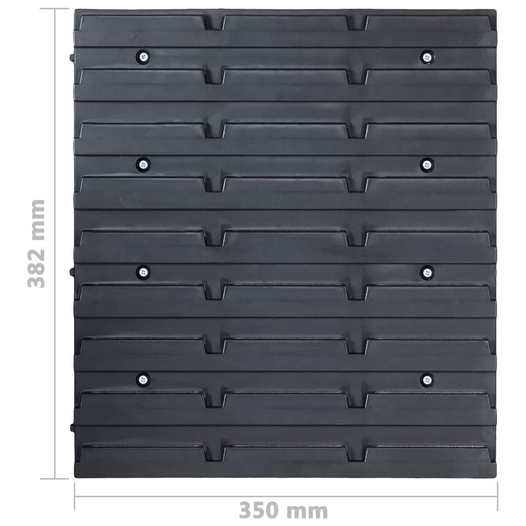 96 Piece Storage Bin Kit with Wall Panels Blue