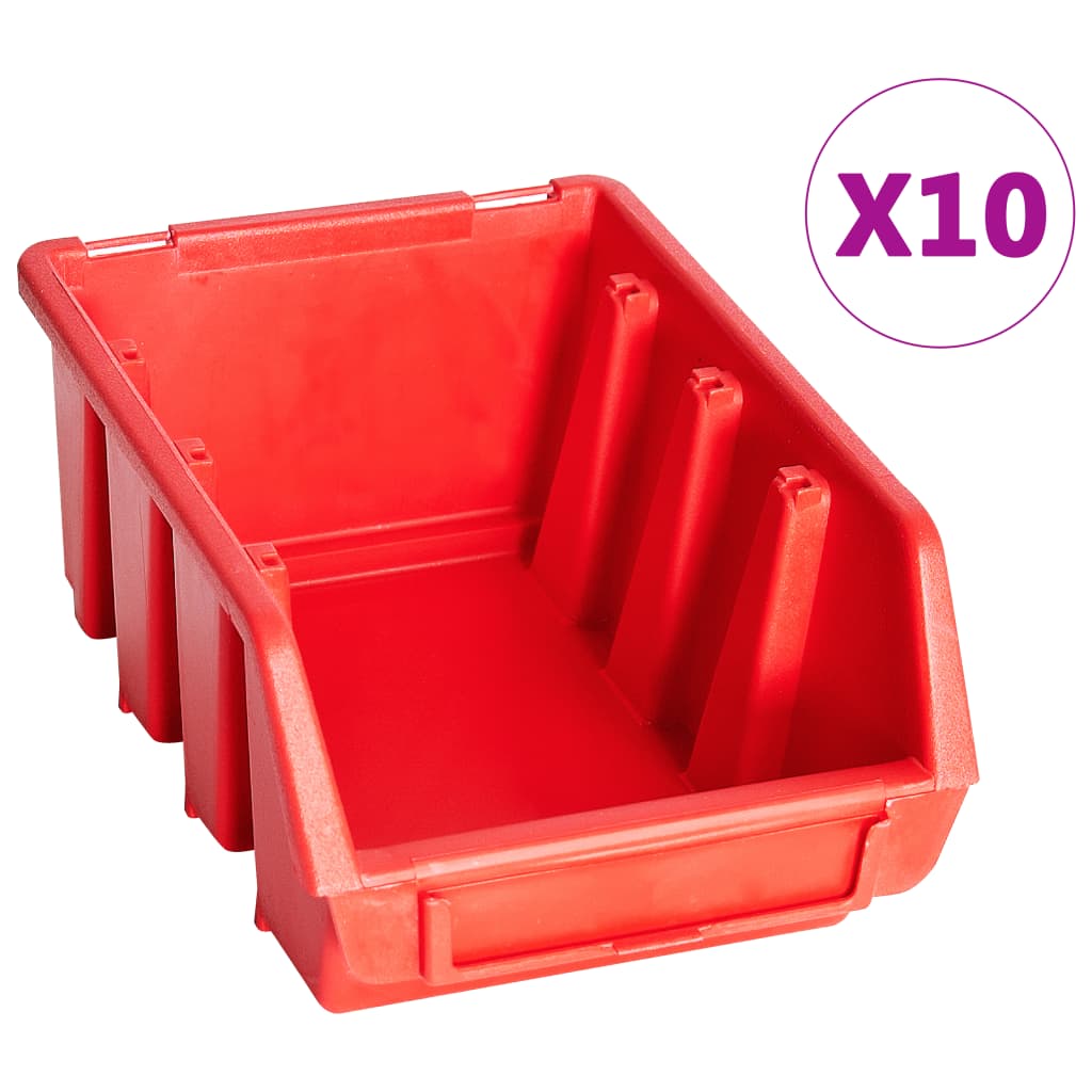 29 Piece Storage Bin Kit with Wall Panels Red and Black