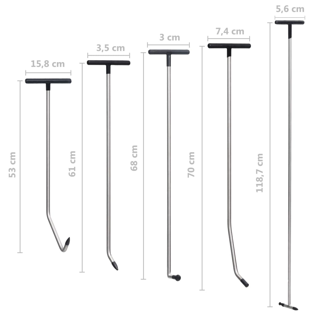 5 Piece Paintless Dent Repair Set Stainless Steel