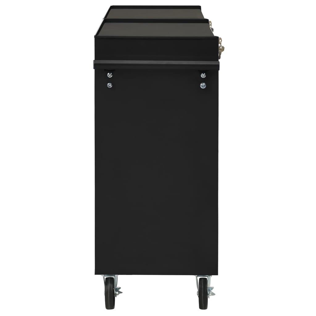 Tool Trolley with 5 Drawers Black 69x33x77 cm Steel