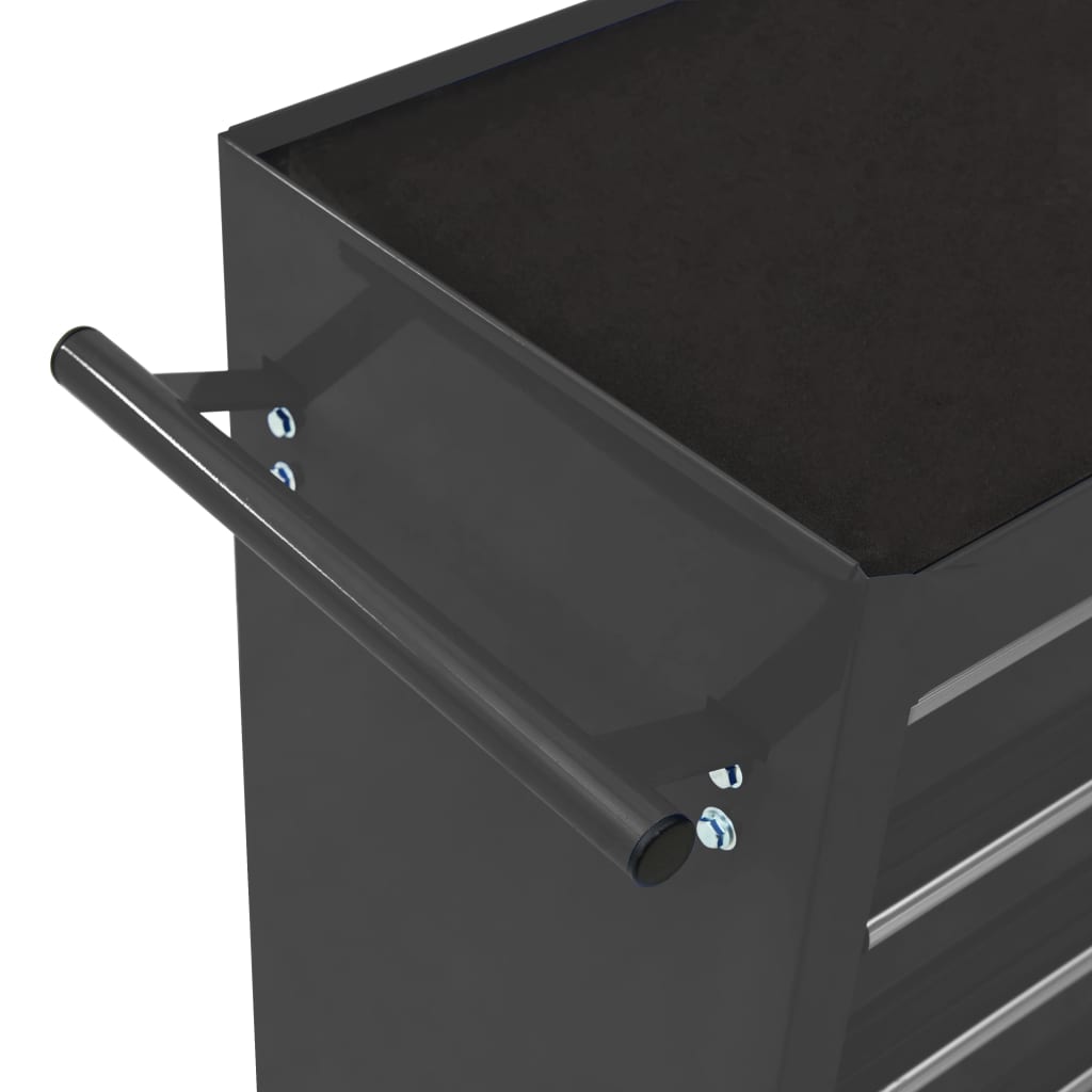 Tool Trolley with 5 Drawers Black 69x33x77 cm Steel