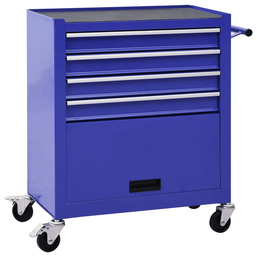 Tool Trolley with 4 Drawers Steel Blue