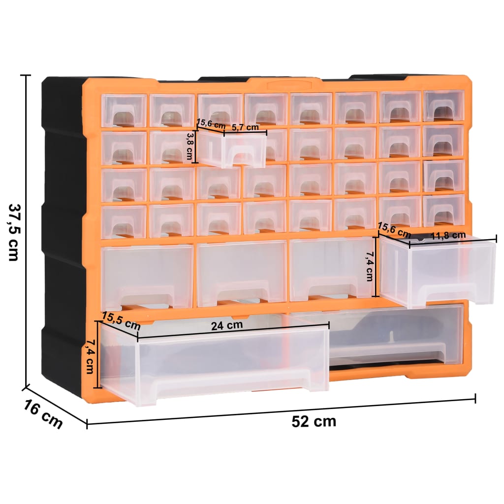 Multi-drawer Organiser with 40 Drawers 52x16x37.5 cm