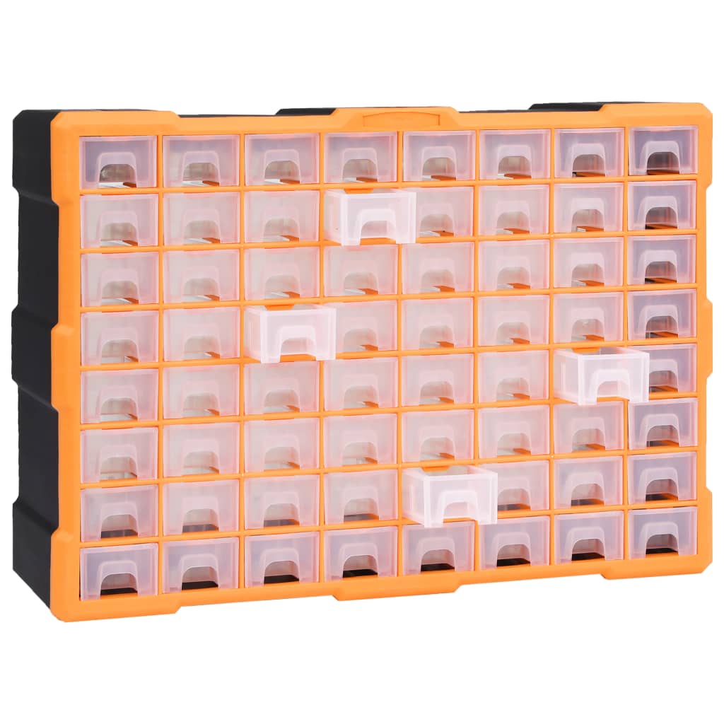 Multi-drawer Organiser with 64 Drawers 52x16x37.5 cm