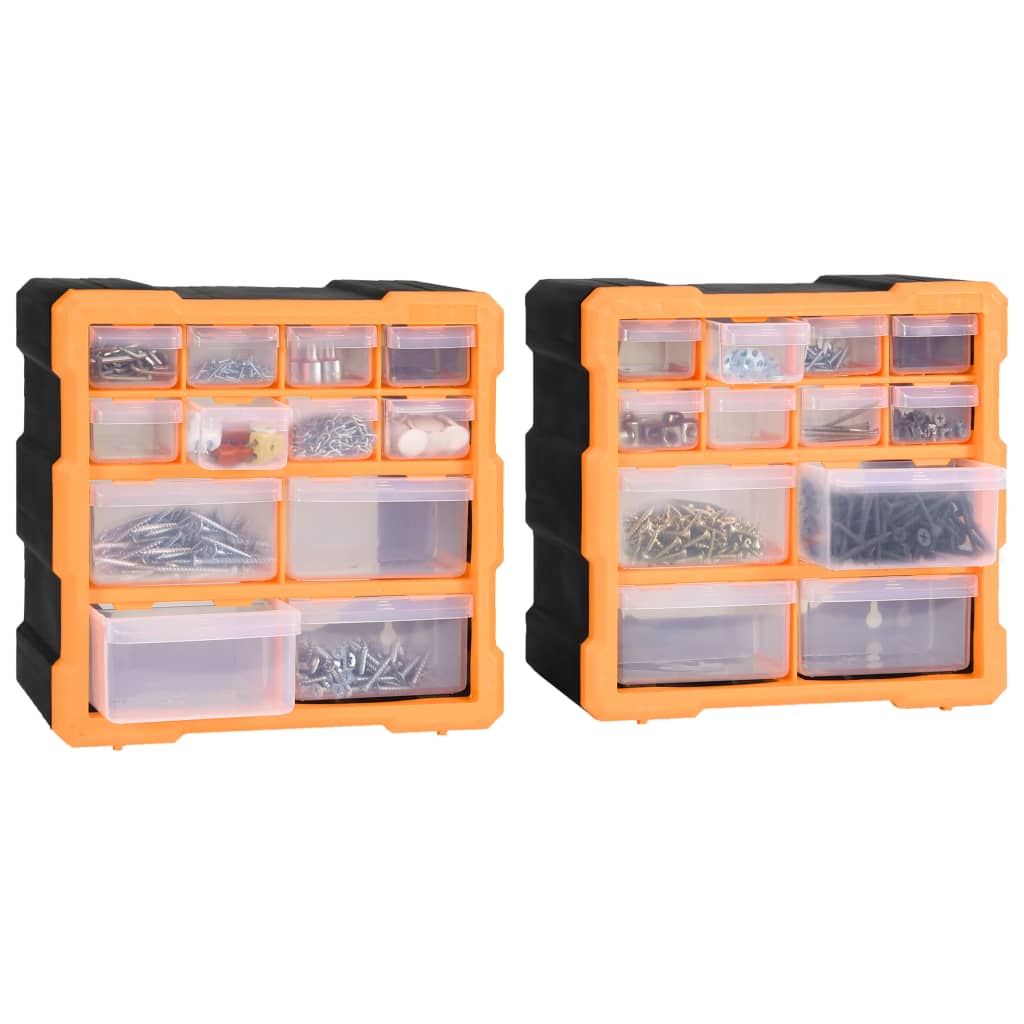 Multi-drawer Organisers with 12 Drawers 2 pcs 26.5x16x26 cm